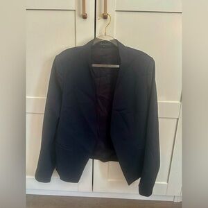 Theory Open Blazer Jacket Wool Blend Navy Blue Size 12